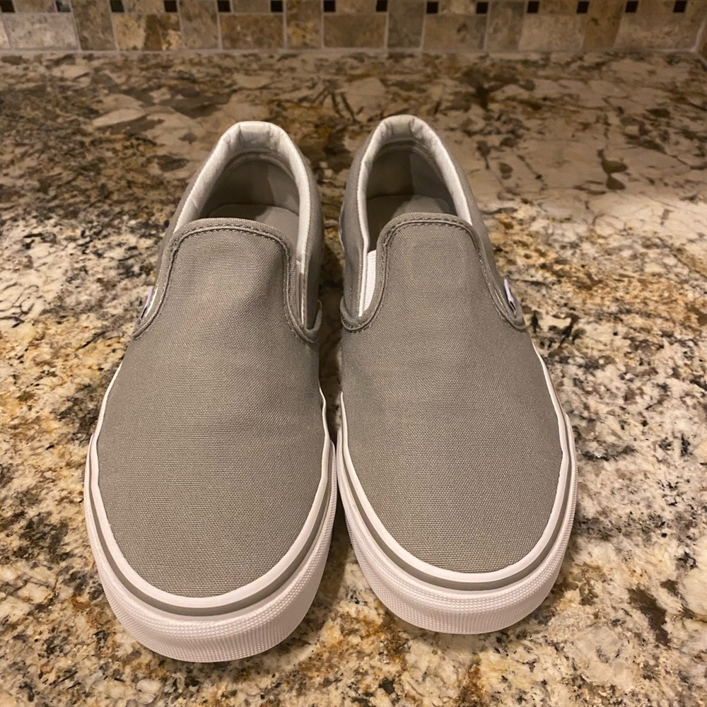 Gray Slip on Vans - Size 7.5